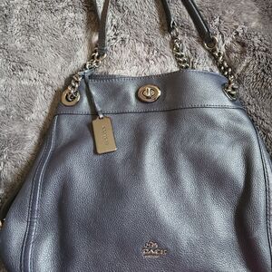 Coach Edie Turnlock Shoulder Bag with Chain Straps